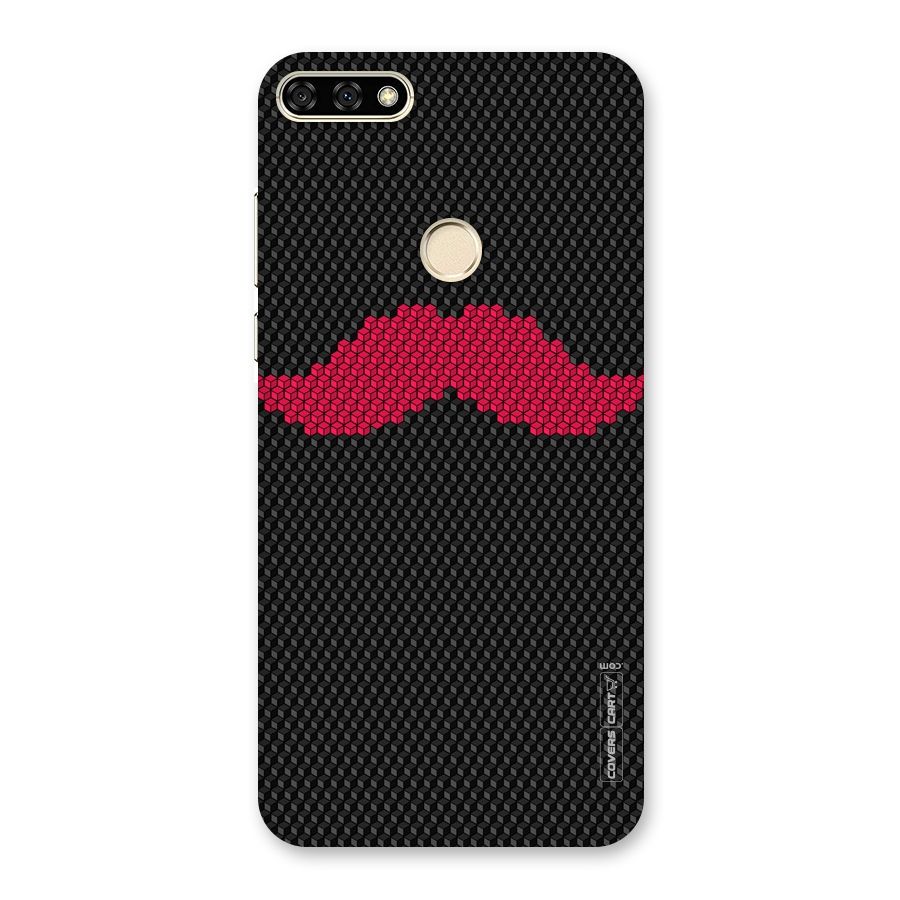Pink Moustache Back Case for Honor 7A