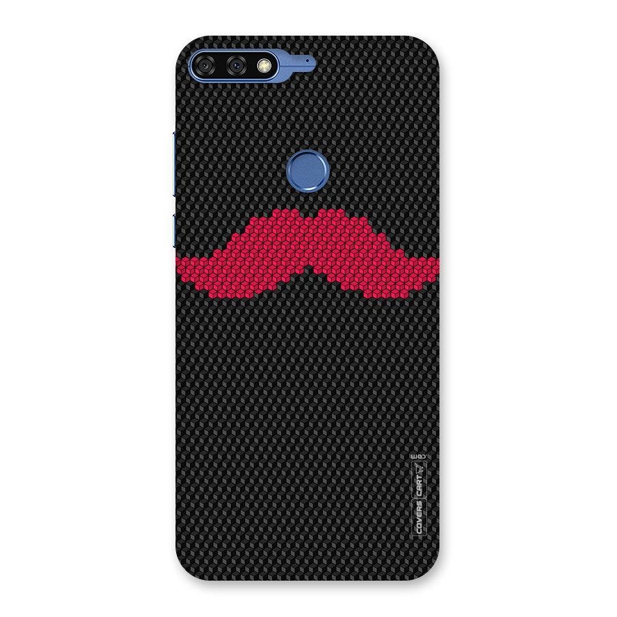 Pink Moustache Back Case for Honor 7C