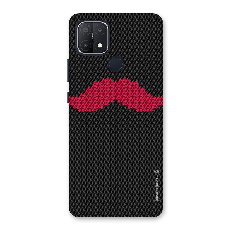 Pink Moustache Back Case for Oppo A15