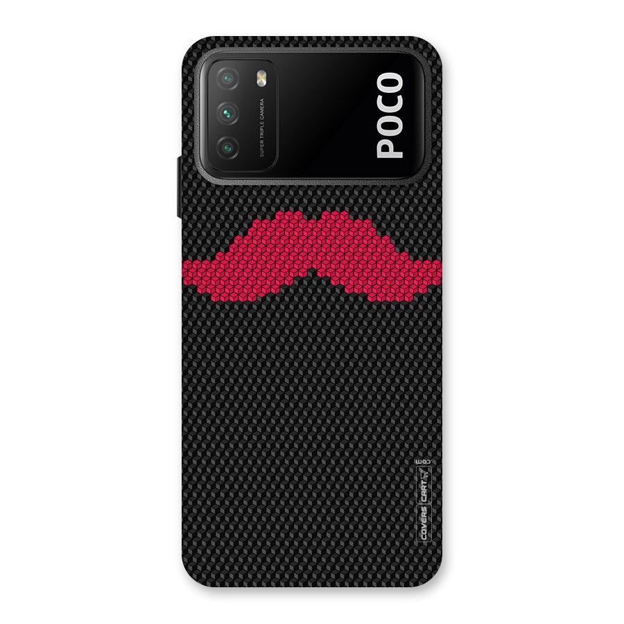 Pink Moustache Back Case for Poco M3
