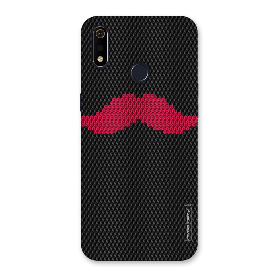 Pink Moustache Back Case for Realme 3i