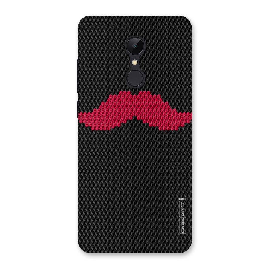 Pink Moustache Back Case for Redmi 5