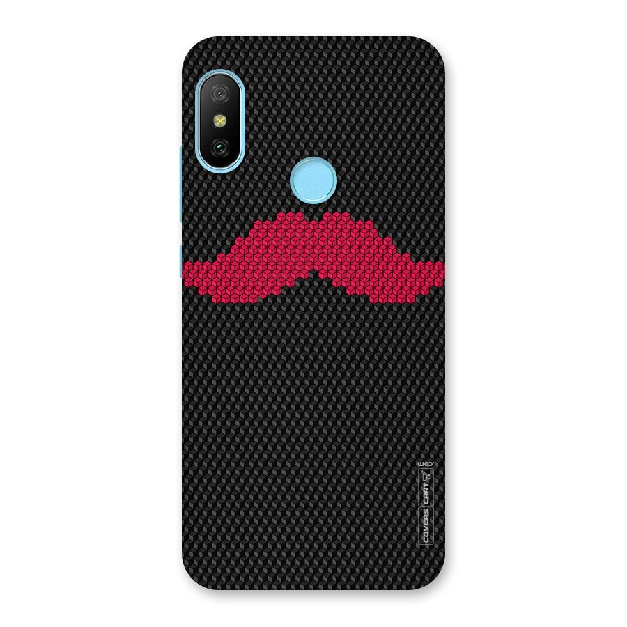 Pink Moustache Back Case for Redmi 6 Pro