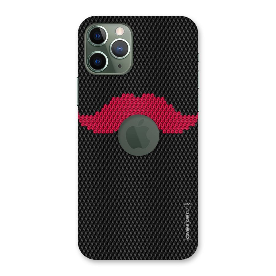 Pink Moustache Back Case for iPhone 11 Pro Logo  Cut
