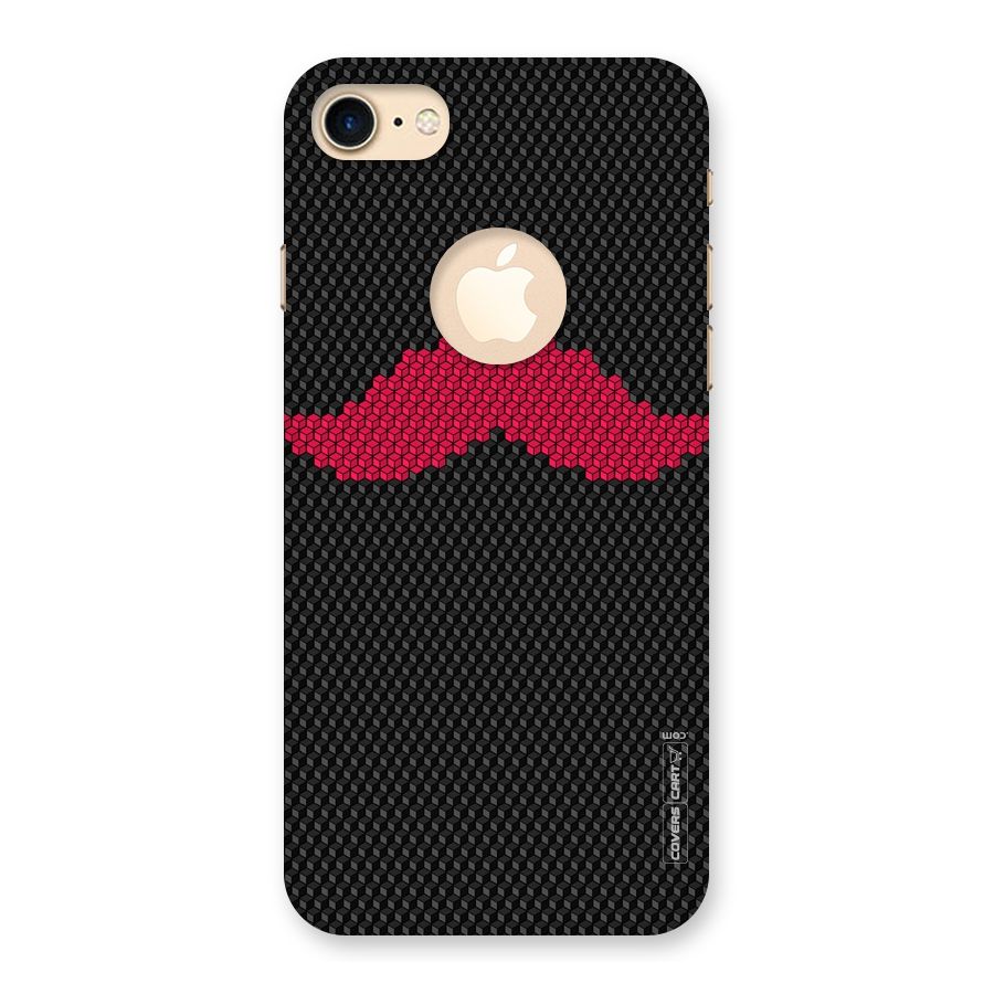 Pink Moustache Back Case for iPhone 7 Logo Cut