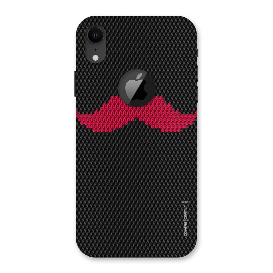 Pink Moustache Back Case for iPhone XR Logo Cut