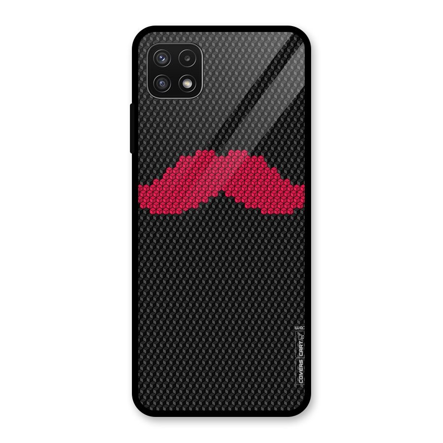 Pink Moustache Glass Back Case for Galaxy A22 5G