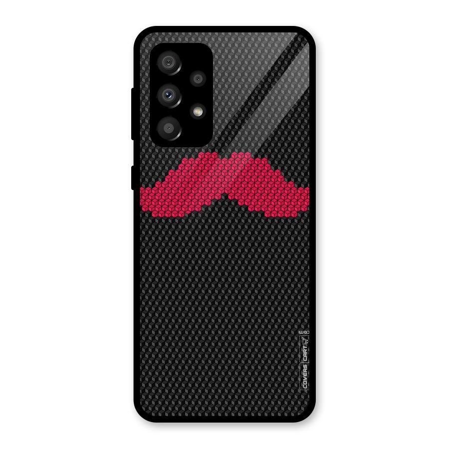 Pink Moustache Glass Back Case for Galaxy A32