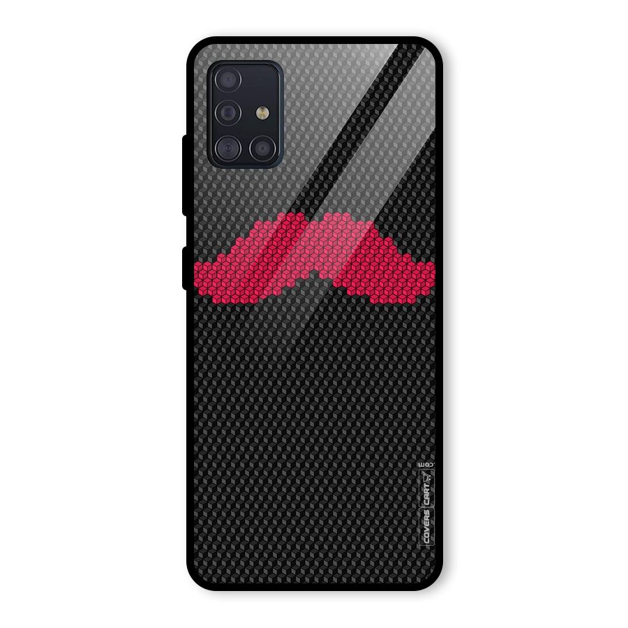 Pink Moustache Glass Back Case for Galaxy A51
