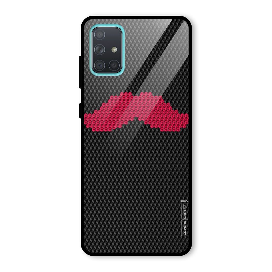 Pink Moustache Glass Back Case for Galaxy A71