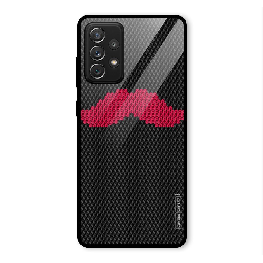 Pink Moustache Glass Back Case for Galaxy A72