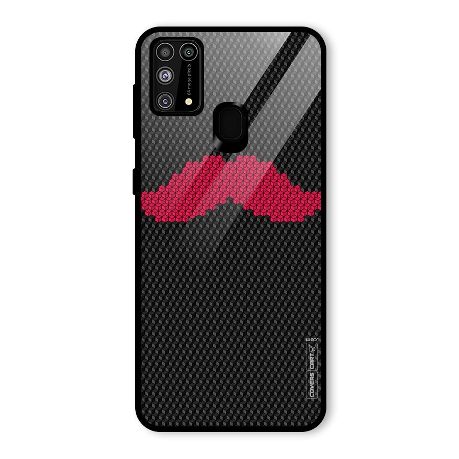 Pink Moustache Glass Back Case for Galaxy F41