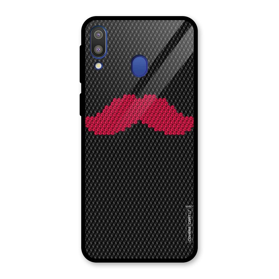 Pink Moustache Glass Back Case for Galaxy M20