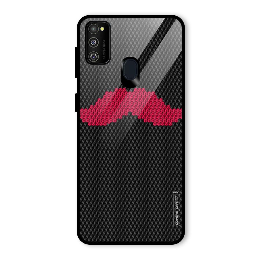 Pink Moustache Glass Back Case for Galaxy M30s