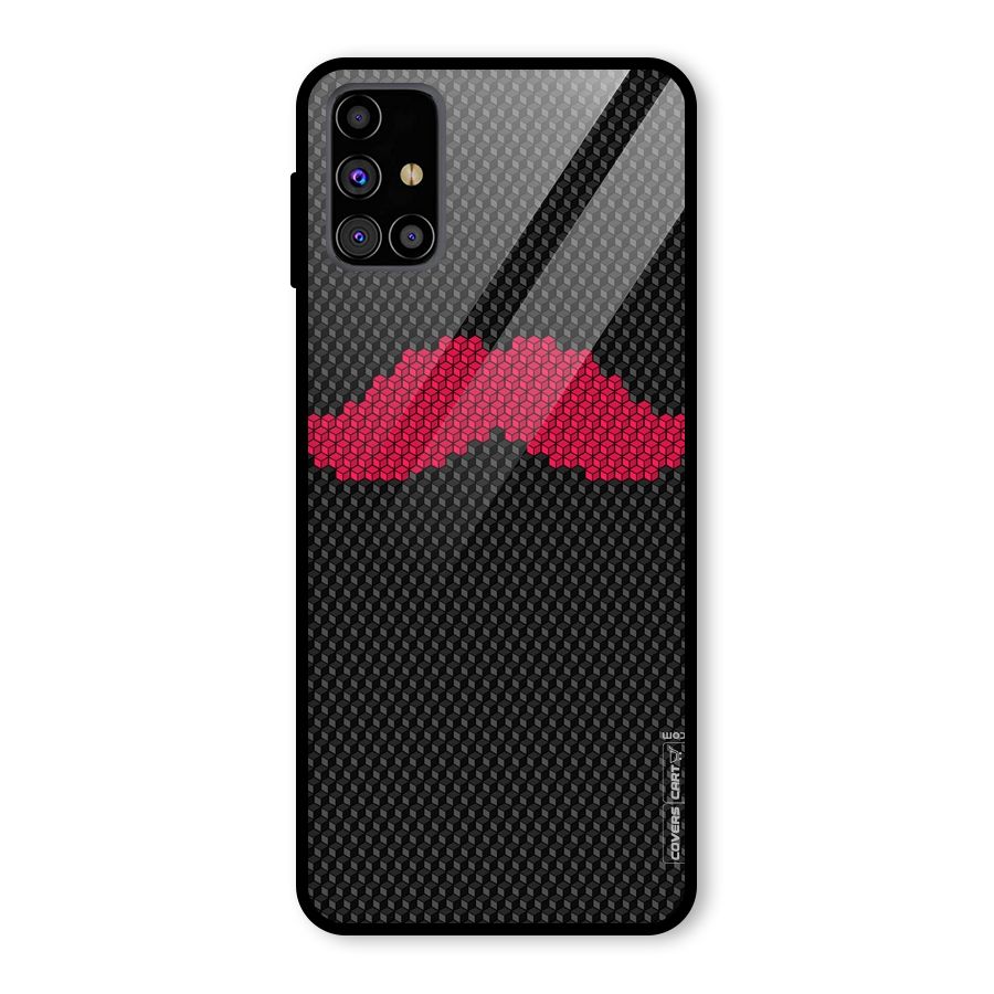 Pink Moustache Glass Back Case for Galaxy M31s