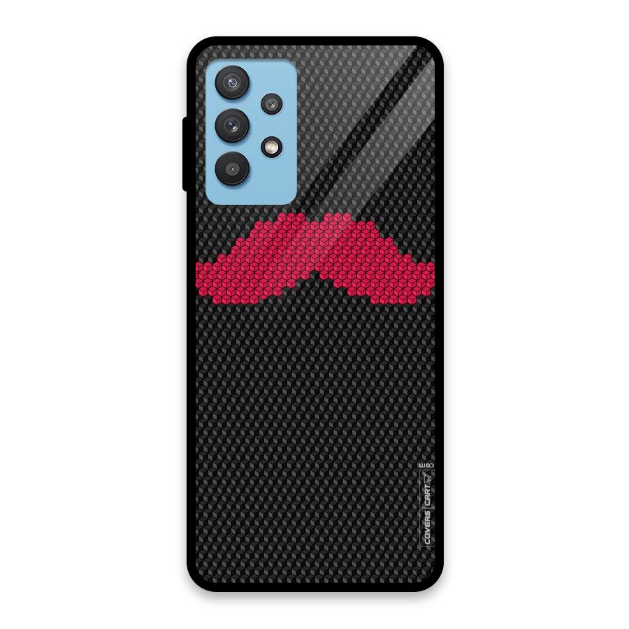 Pink Moustache Glass Back Case for Galaxy M32 5G