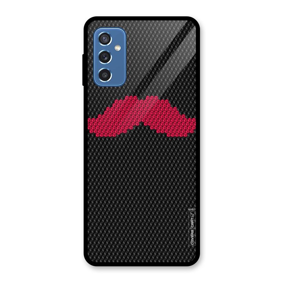 Pink Moustache Glass Back Case for Galaxy M52 5G