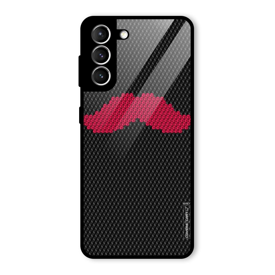 Pink Moustache Glass Back Case for Galaxy S21 5G