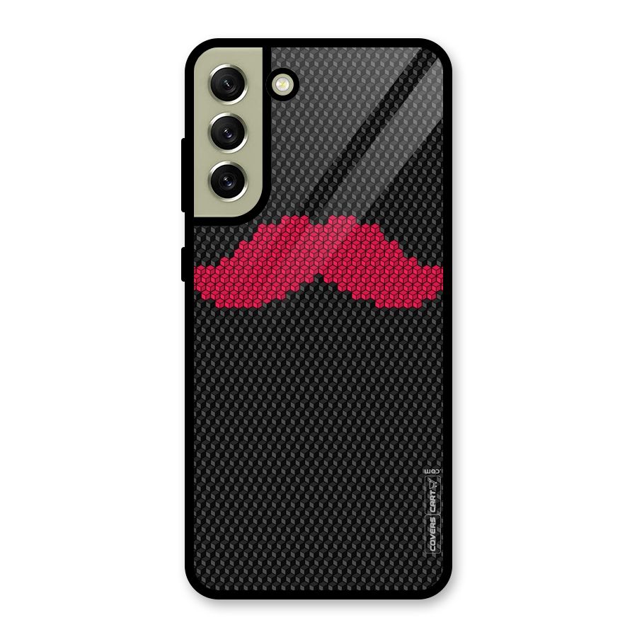 Pink Moustache Glass Back Case for Galaxy S21 FE 5G