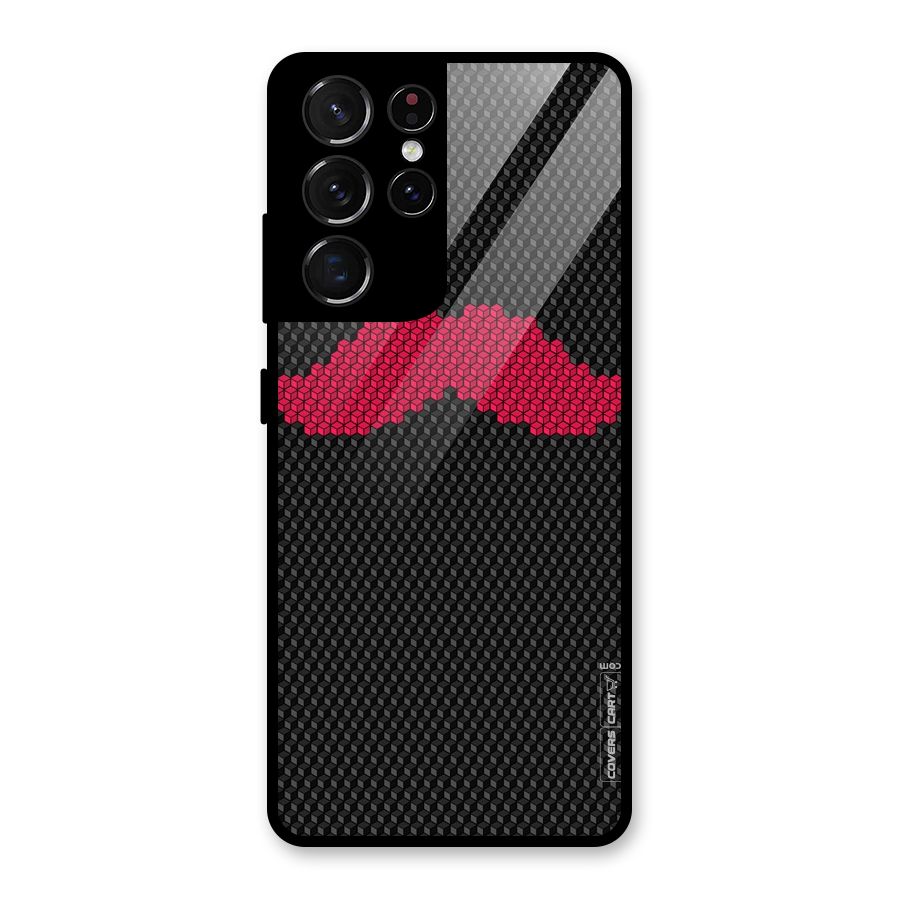 Pink Moustache Glass Back Case for Galaxy S21 Ultra 5G