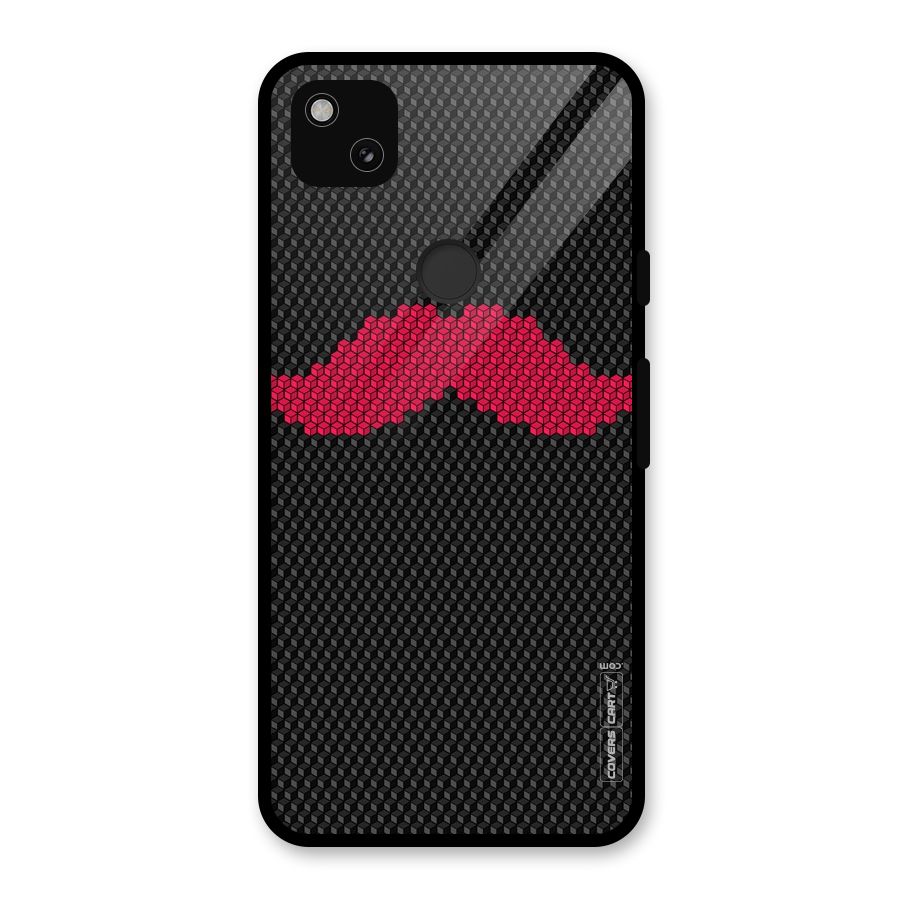 Pink Moustache Glass Back Case for Google Pixel 4a