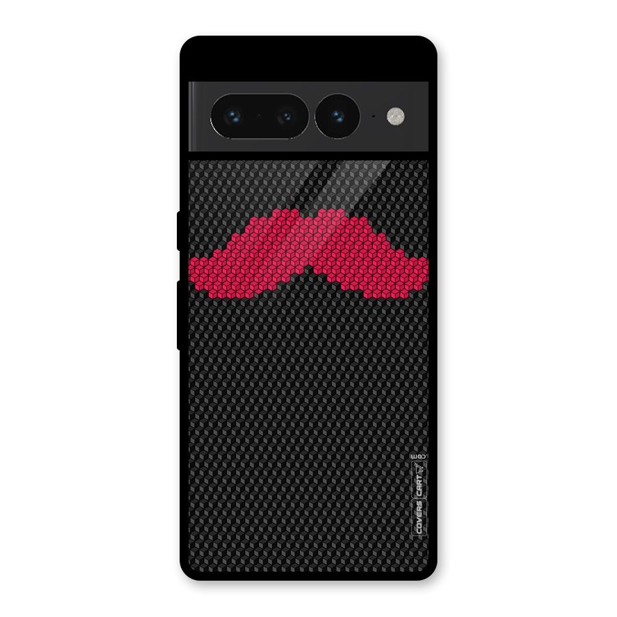 Pink Moustache Glass Back Case for Google Pixel 7 Pro