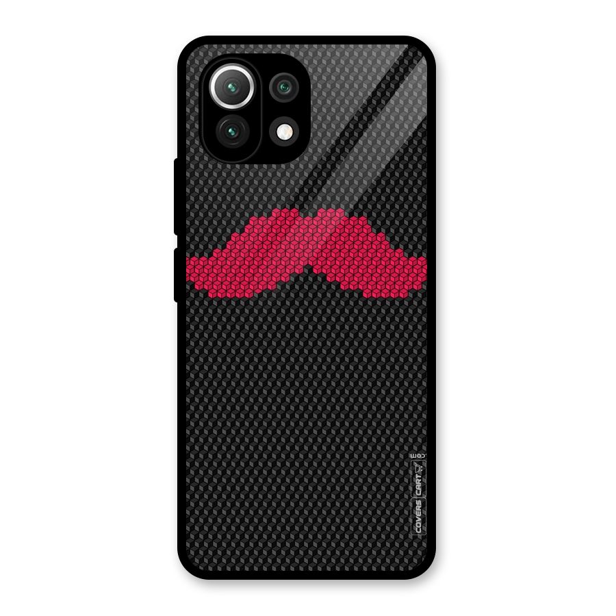 Pink Moustache Glass Back Case for Mi 11 Lite NE 5G