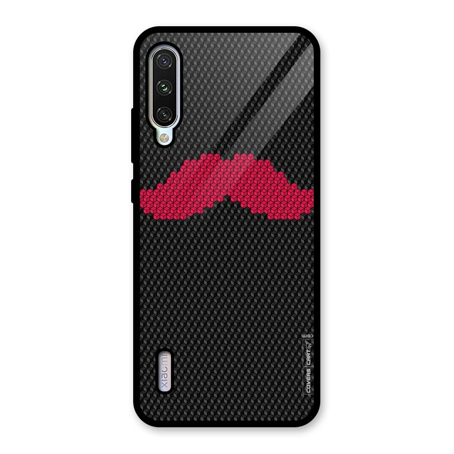 Pink Moustache Glass Back Case for Mi A3