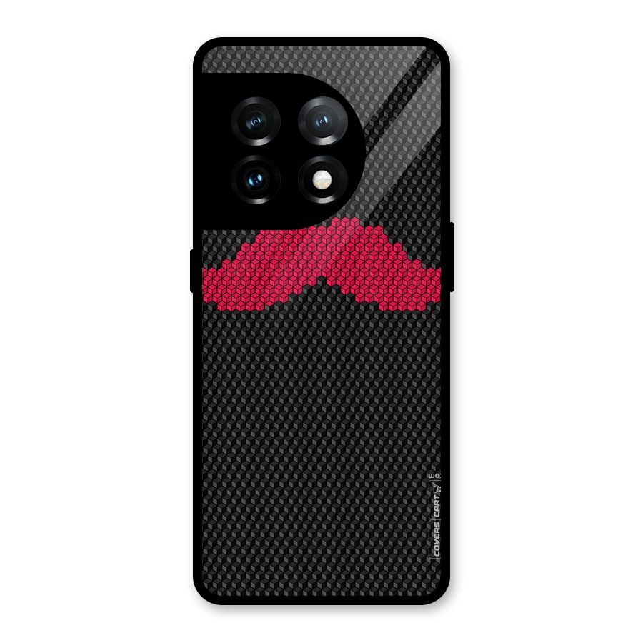 Pink Moustache Glass Back Case for OnePlus 11