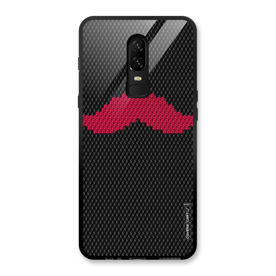 Pink Moustache Glass Back Case for OnePlus 6