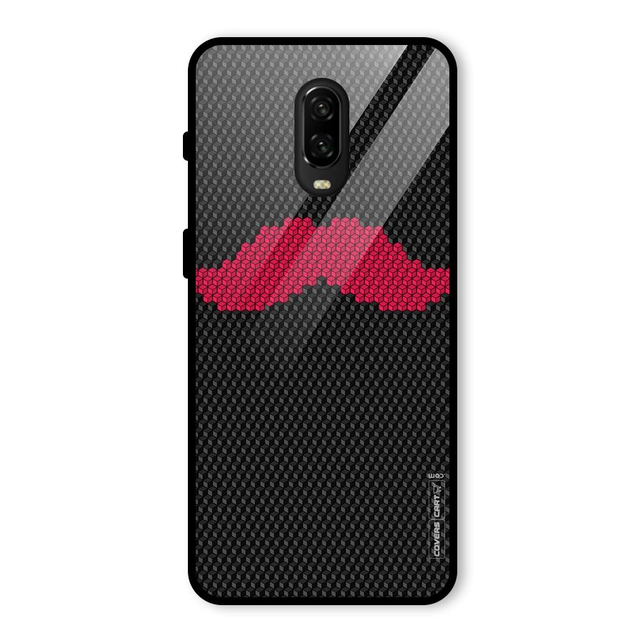 Pink Moustache Glass Back Case for OnePlus 6T
