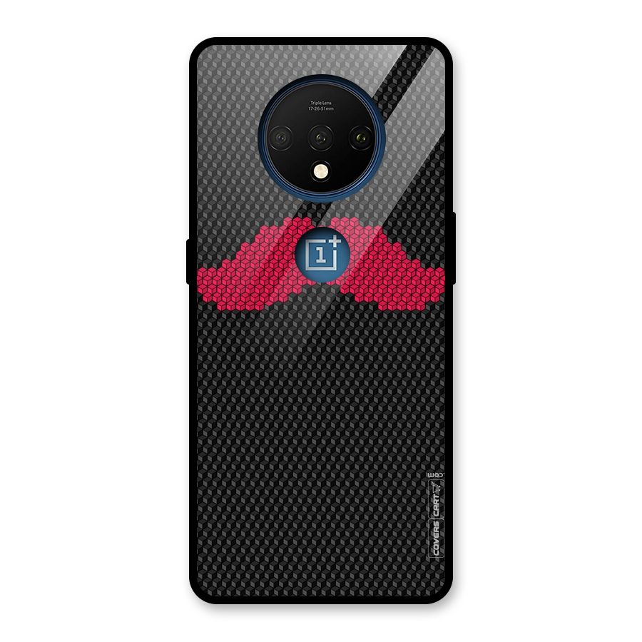 Pink Moustache Glass Back Case for OnePlus 7T