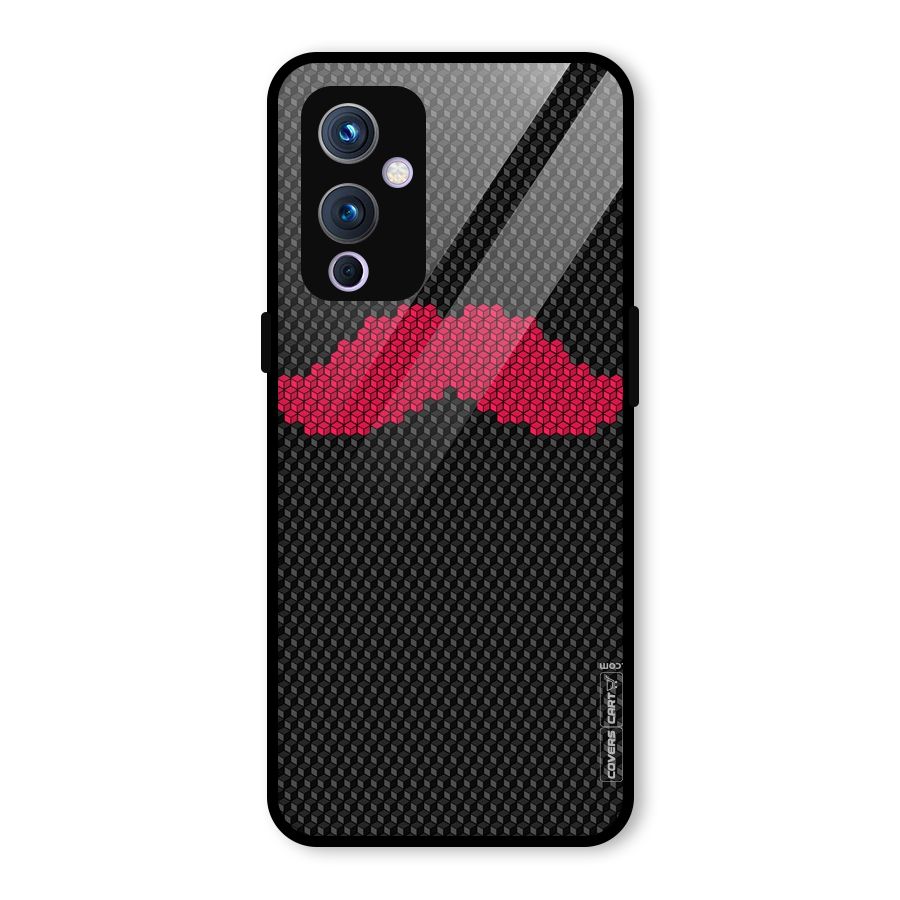 Pink Moustache Glass Back Case for OnePlus 9