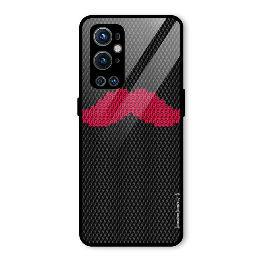 Pink Moustache Glass Back Case for OnePlus 9 Pro
