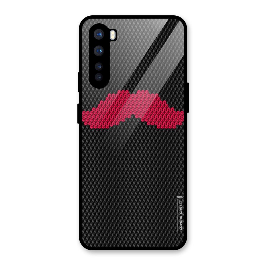 Pink Moustache Glass Back Case for OnePlus Nord