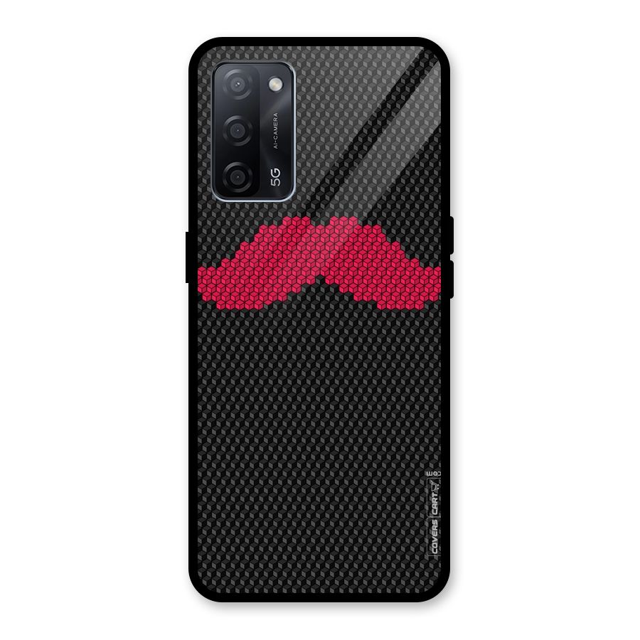 Pink Moustache Glass Back Case for Oppo A53s 5G