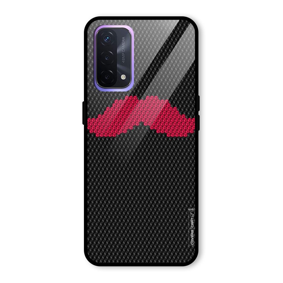 Pink Moustache Glass Back Case for Oppo A74 5G