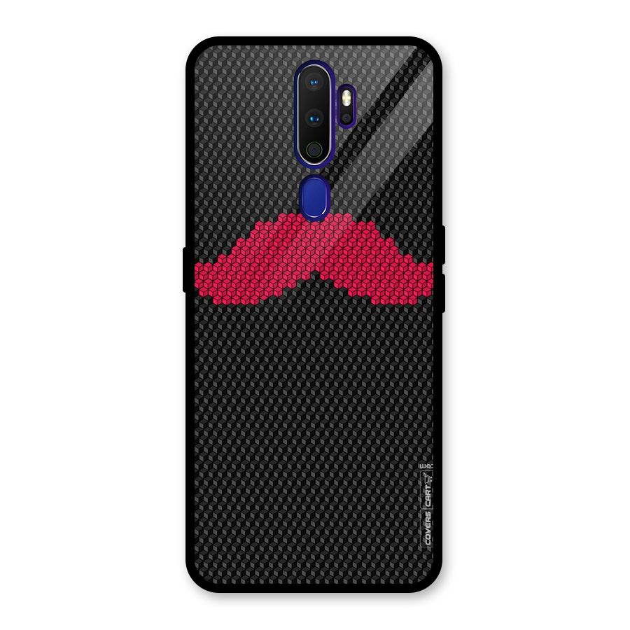 Pink Moustache Glass Back Case for Oppo A9 (2020)