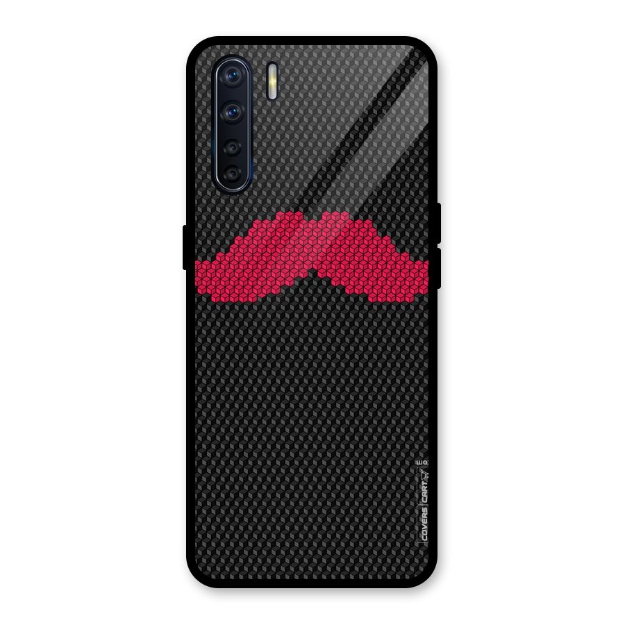 Pink Moustache Glass Back Case for Oppo F15