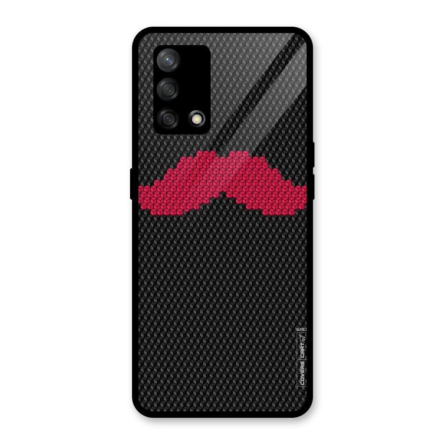 Pink Moustache Glass Back Case for Oppo F19