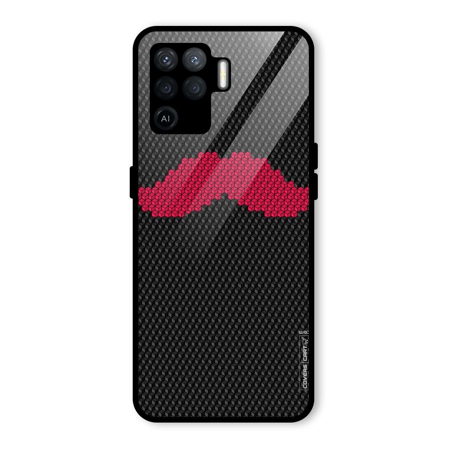 Pink Moustache Glass Back Case for Oppo F19 Pro