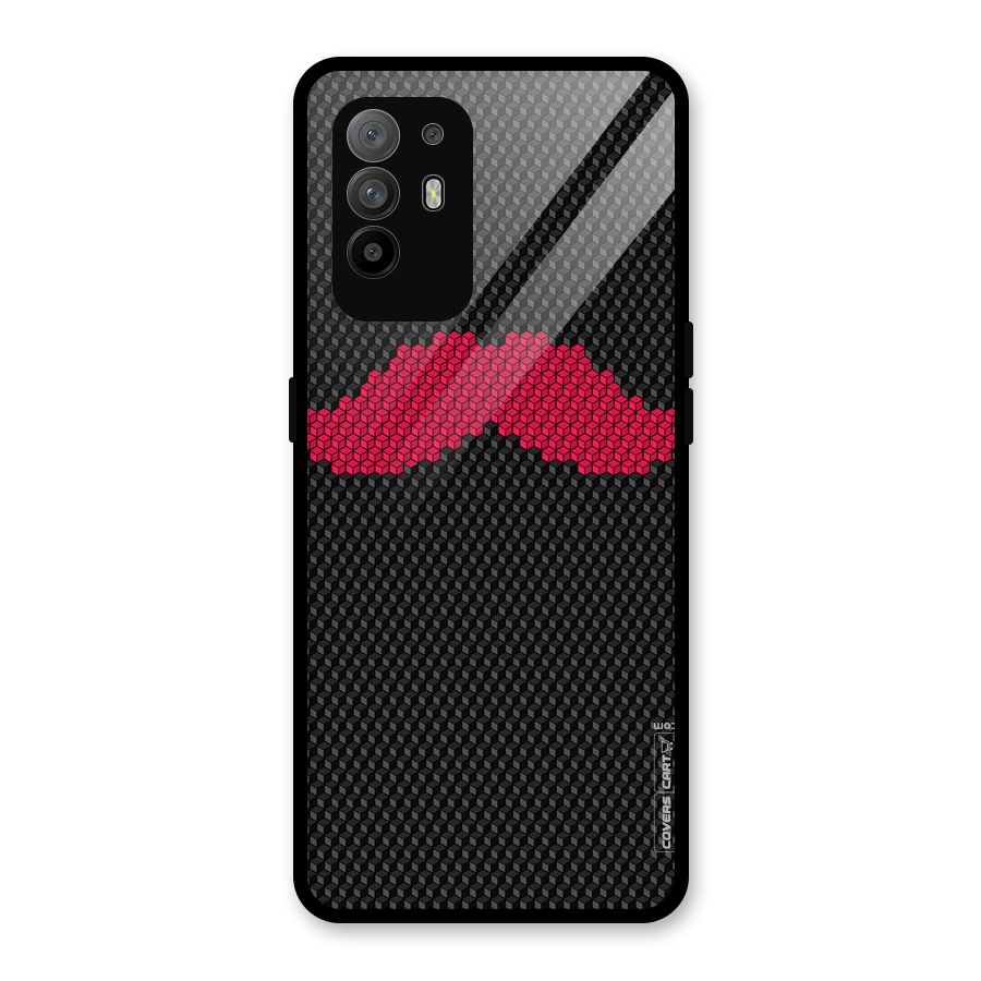 Pink Moustache Glass Back Case for Oppo F19 Pro Plus 5G