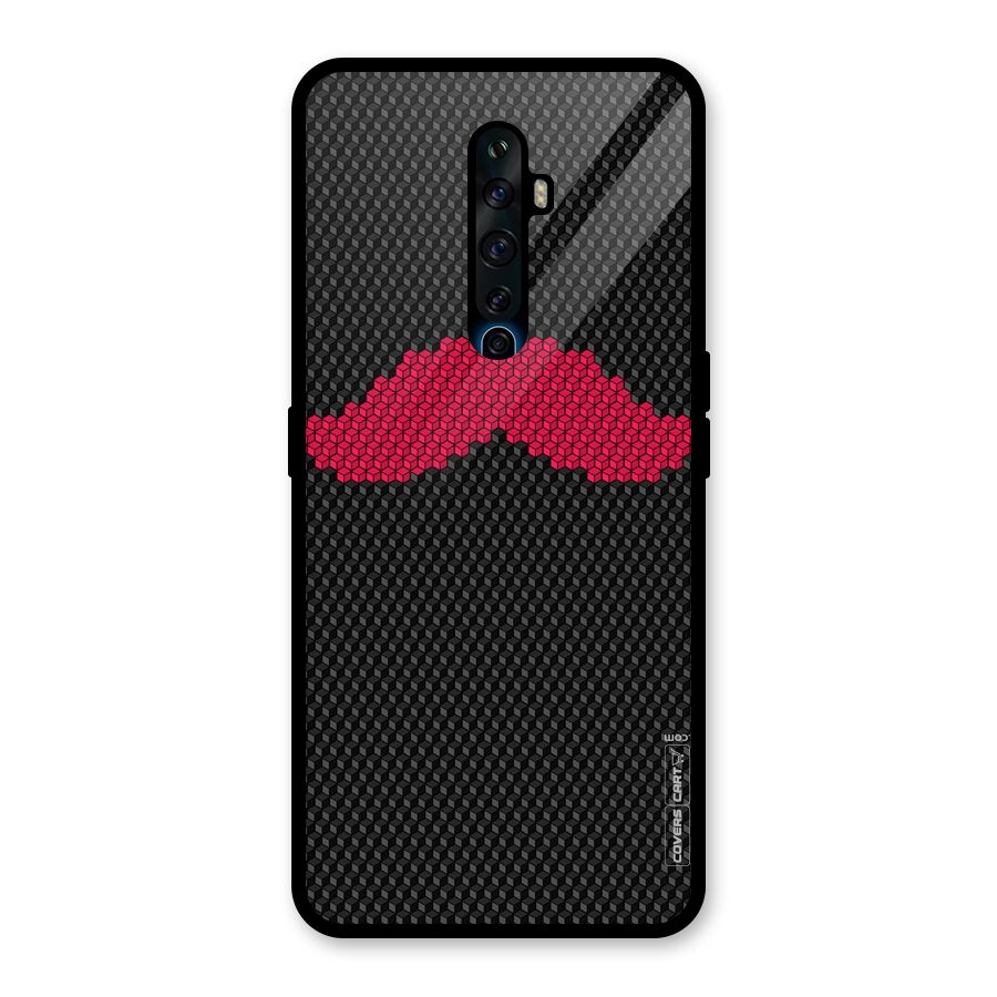 Pink Moustache Glass Back Case for Oppo Reno2 F