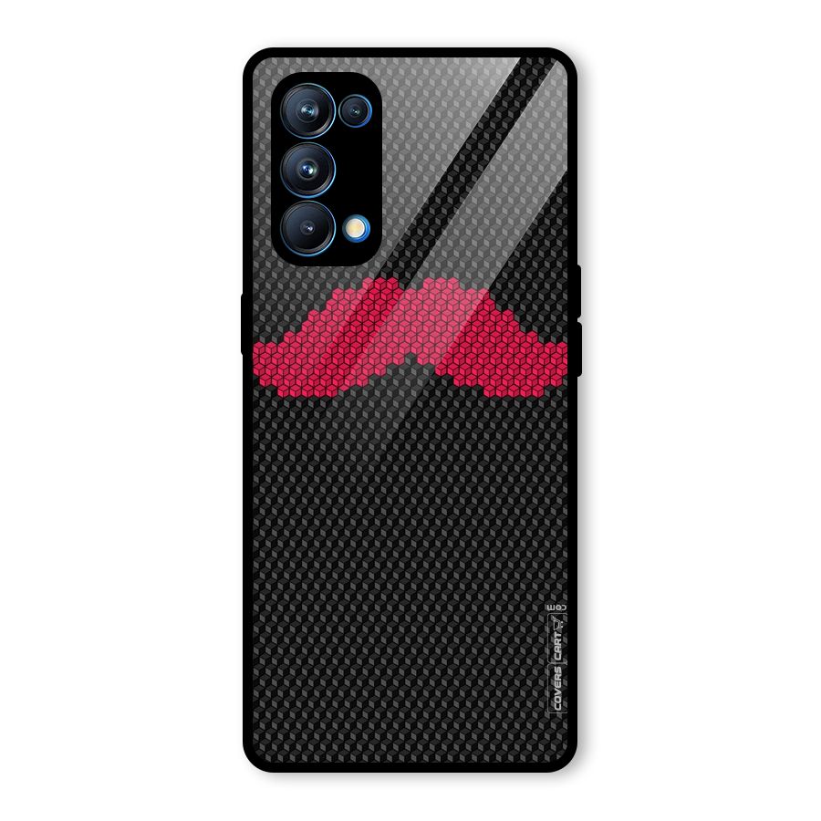 Pink Moustache Glass Back Case for Oppo Reno5 Pro 5G