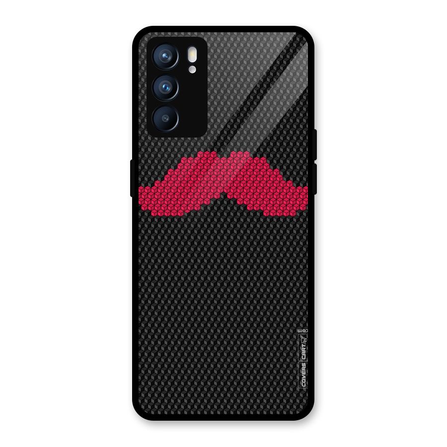 Pink Moustache Glass Back Case for Oppo Reno6 5G