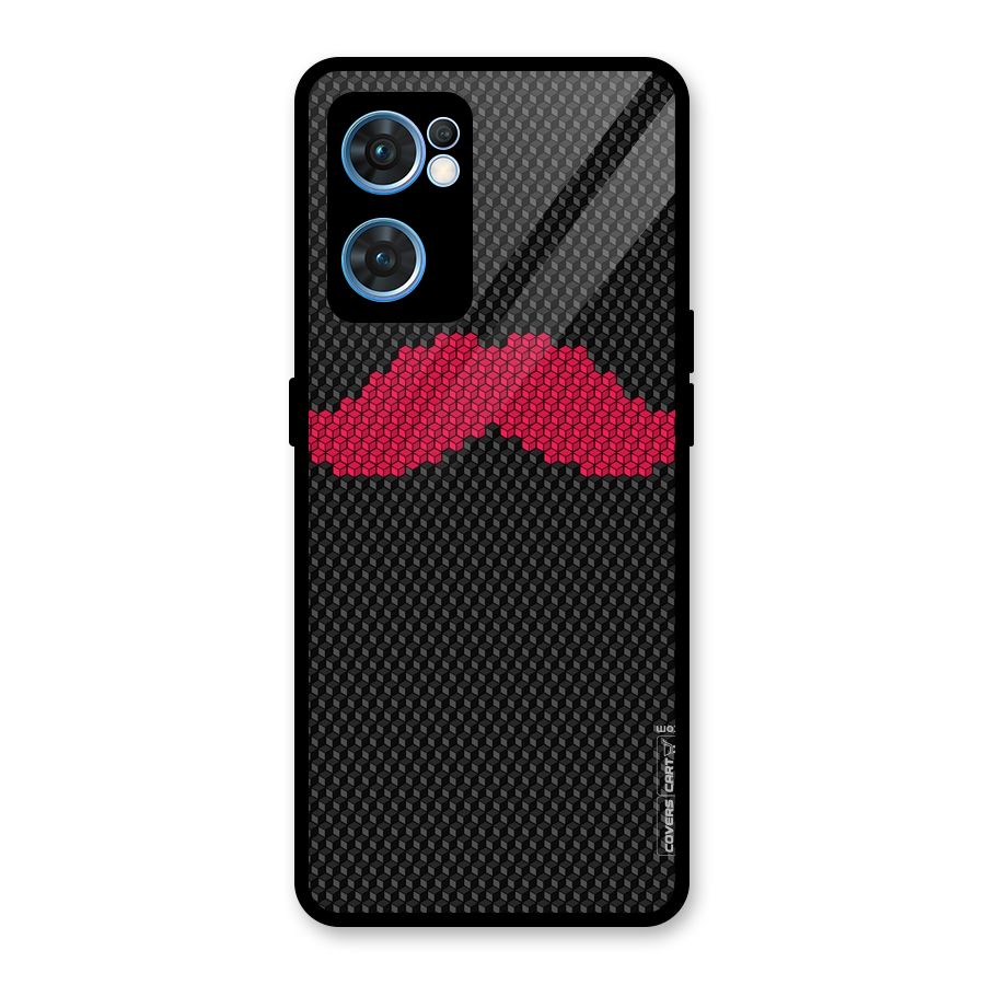 Pink Moustache Glass Back Case for Oppo Reno7 5G