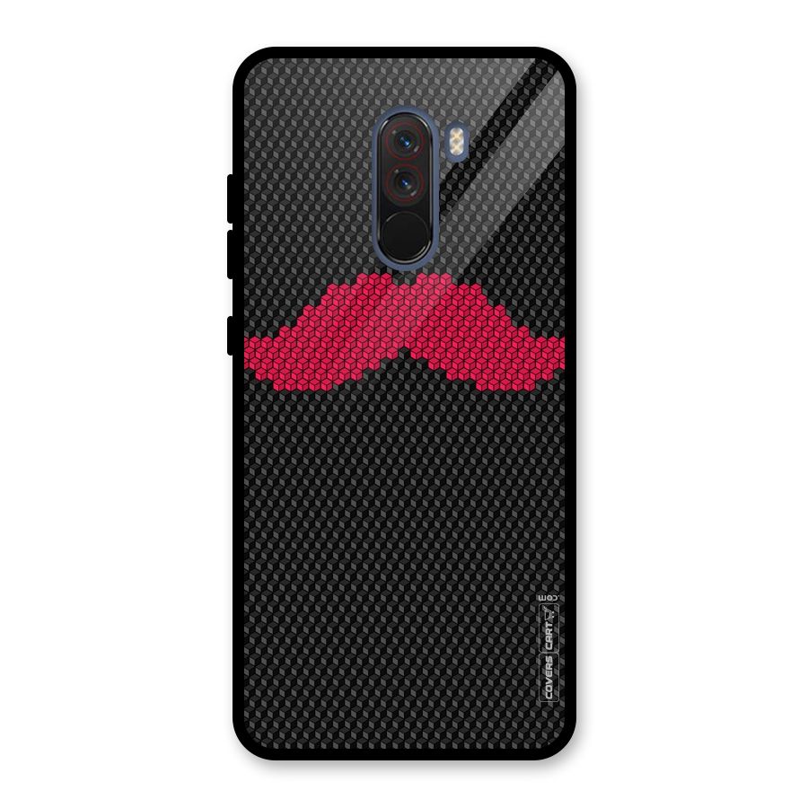 Pink Moustache Glass Back Case for Poco F1