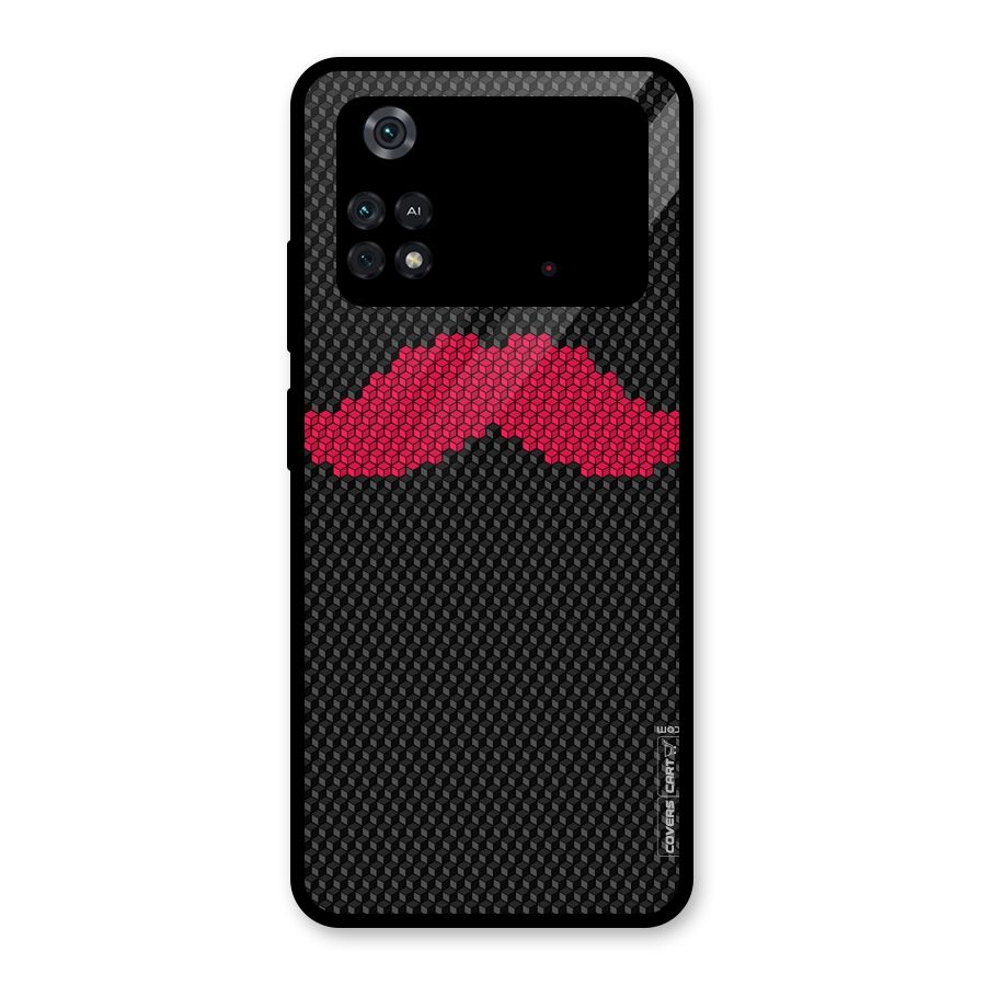 Pink Moustache Glass Back Case for Poco M4 Pro 4G