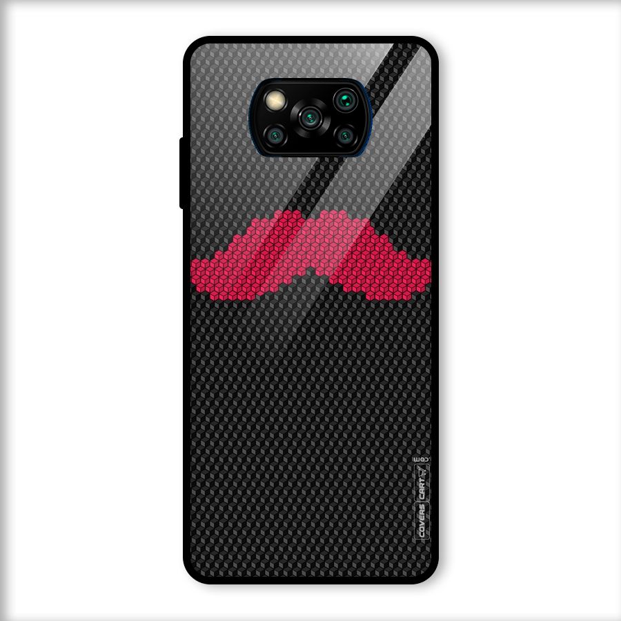 Pink Moustache Glass Back Case for Poco X3