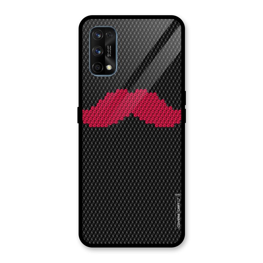 Pink Moustache Glass Back Case for Realme 7 Pro